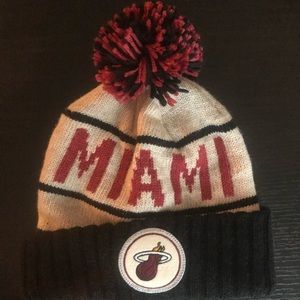 Miami Heat Mitchell and Ness Pom Knit Hat